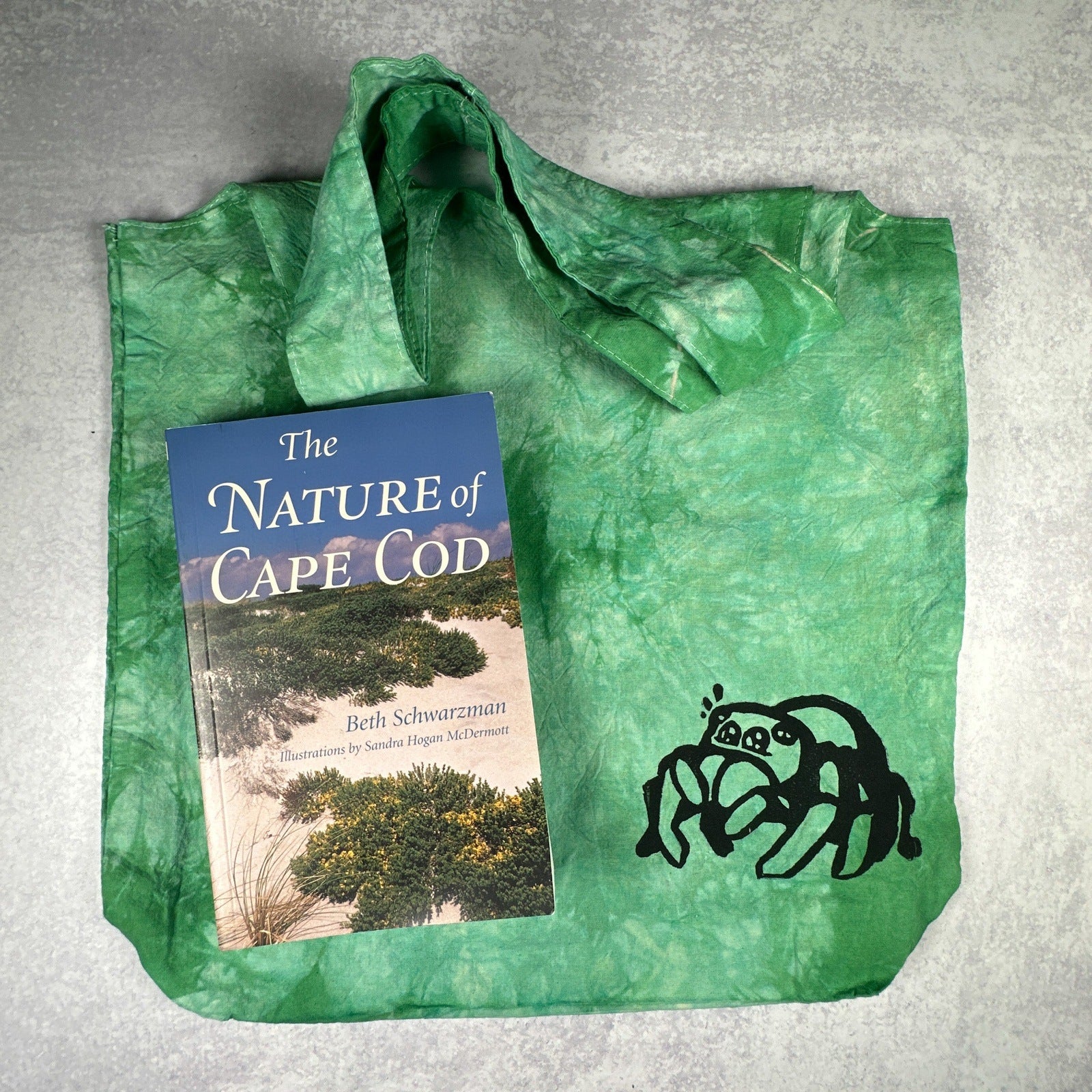 Green Tie-dye Jumping Spider Tote Bag - The Serpentry