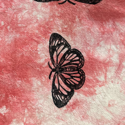 Coral Tie-dye Monarch Butterfly Tote Bag