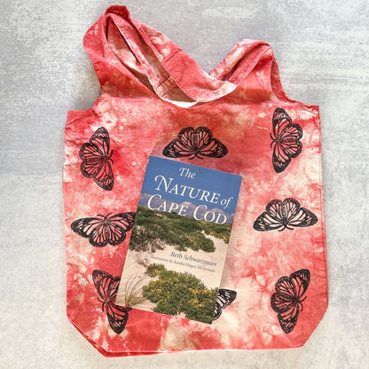 Coral Tie-dye Monarch Butterfly Tote Bag