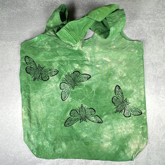 Green Tie-dye Flying Cicada Tote Bag - The Serpentry