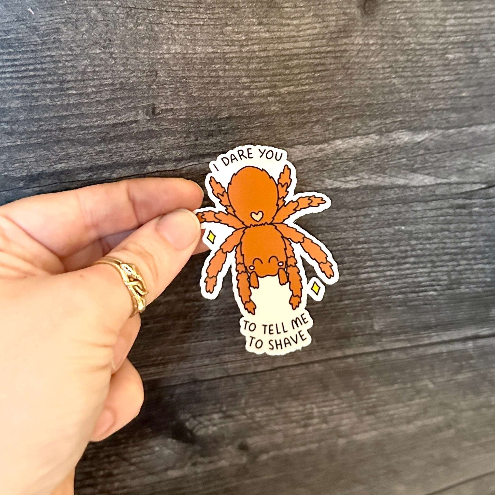 Dare You To Tell Me To Shave | Furry Spider Feminist Sticker