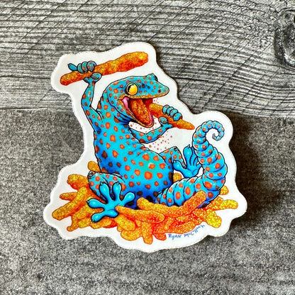 Cheeto Tokay Gecko Sticker | Glitter Sticker