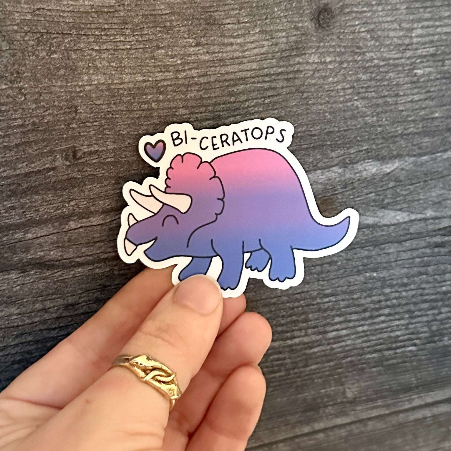 Bi-ceratops | Pride Dinosaur Sticker