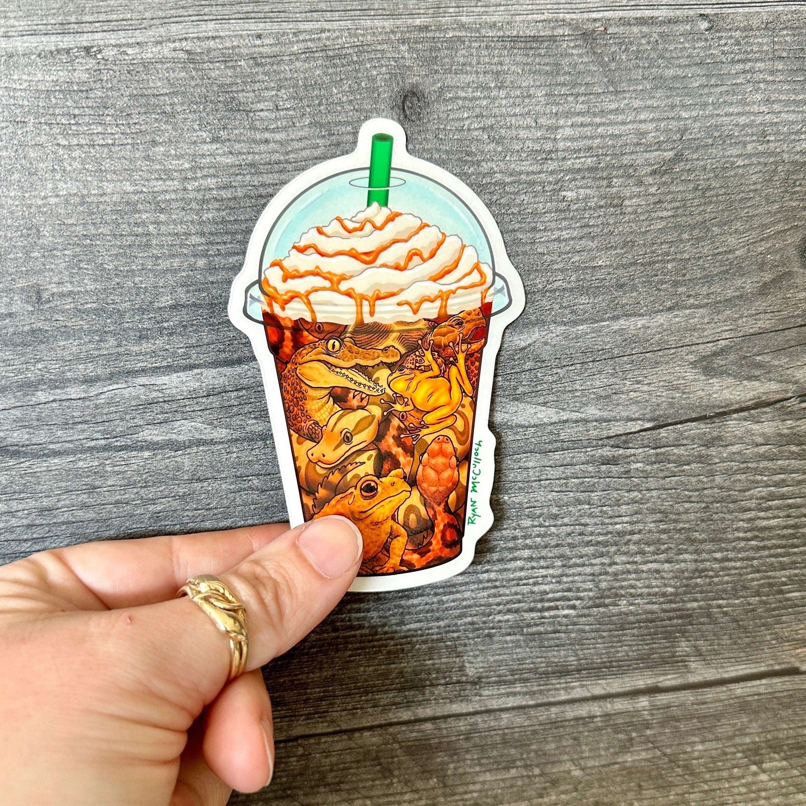 Cold Blooded Frappuccino Sticker | Clear Sticker