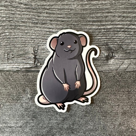 Dark Grey Cute Rat Sticker