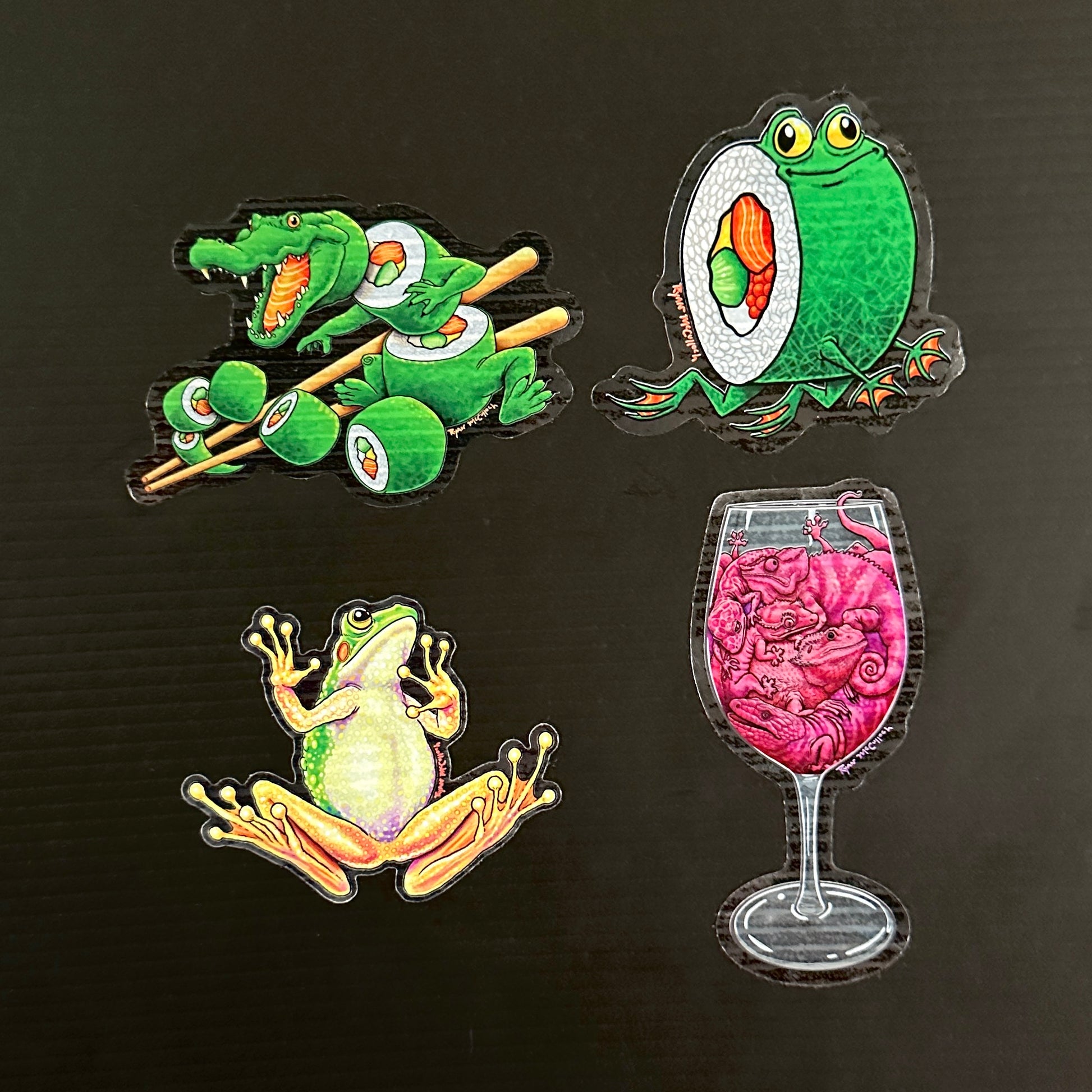 Lizard Wine (Wine Glass with Cute Reptiles) Sticker | Clear Sticker - The Serpentry