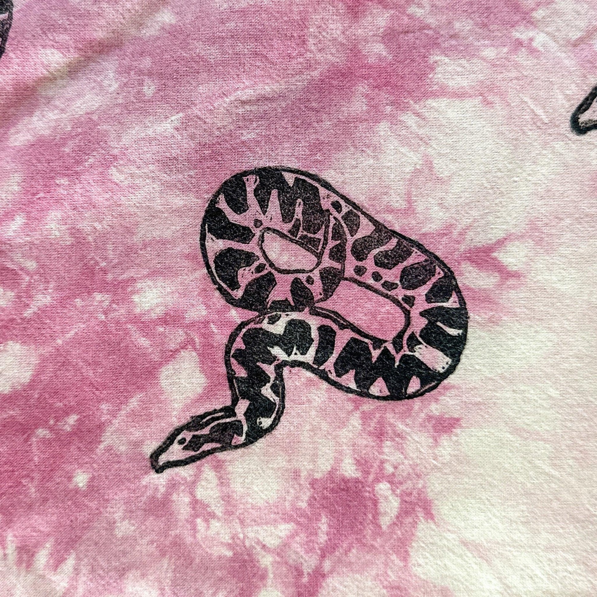 MISPRINT Pink Tie-dye Rough Scale Sand Boa Tote Bag - The Serpentry
