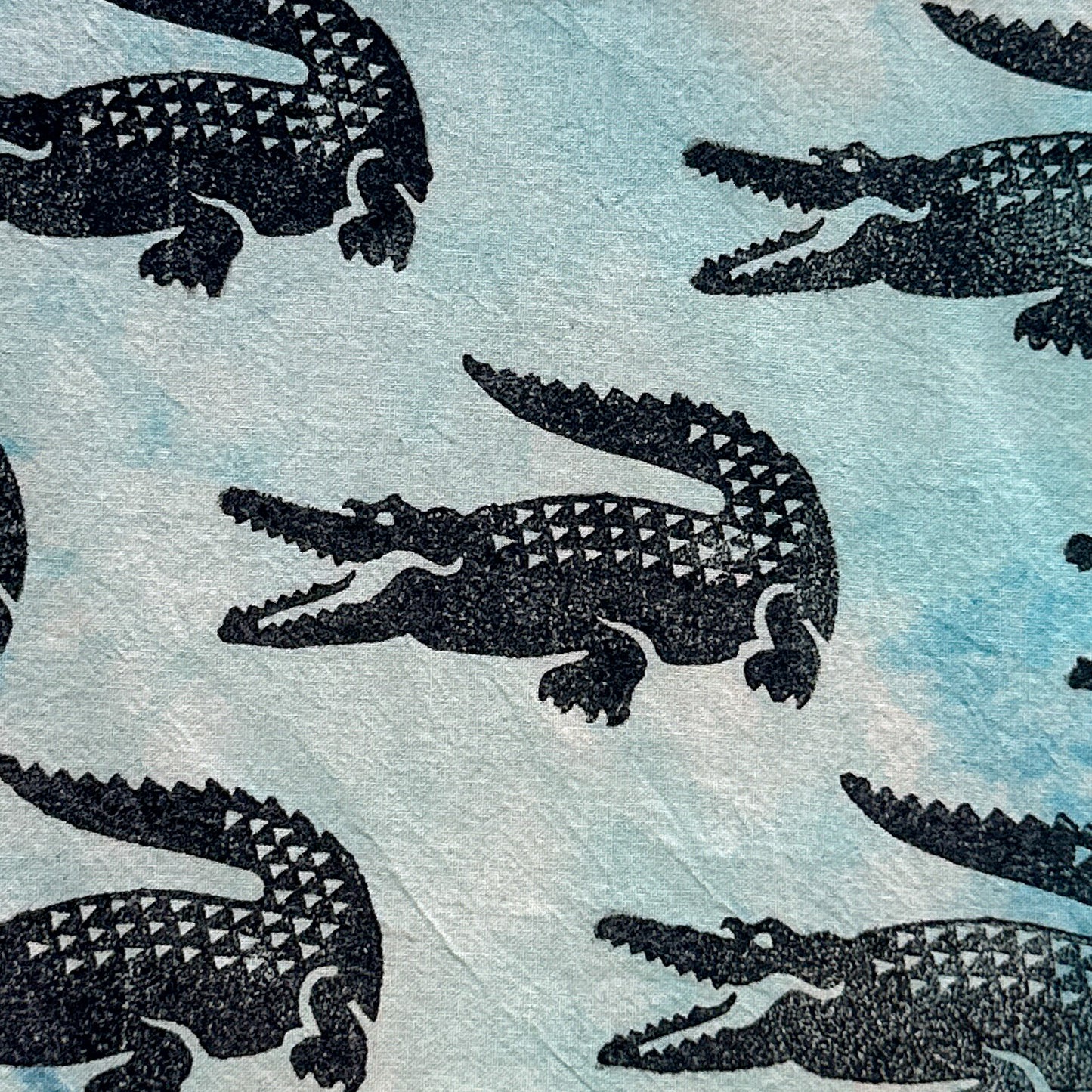 Light Blue Tie-dye Alligator Tote Bag