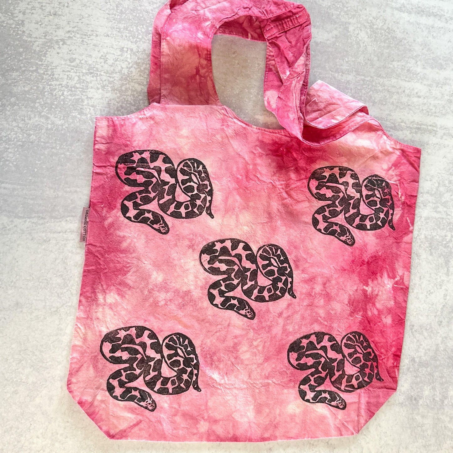 Red/Pink Tie-dye Kenyan Sand Boa Tote Bag - The Serpentry