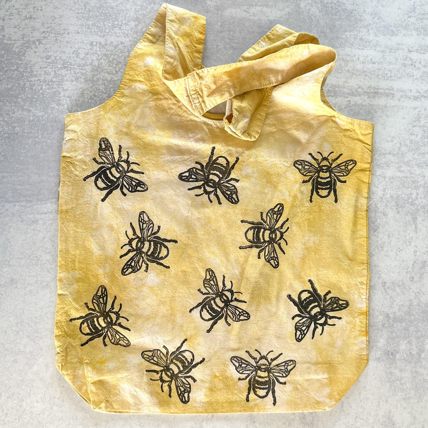 Yellow Tie-dye Busy Bees Tote Bag - The Serpentry